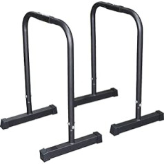 Sporttrend 24® 2 x Parallettes Push Up statīva stienis melnā krāsā ar īpaši platu pamatnes iegremdēšanas stacijas ekvalaizera stieņiem vingrinājumiem ar savu ķermeņa svaru