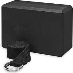 Gaiam Yoga Block + Yoga Strap Combo komplekts