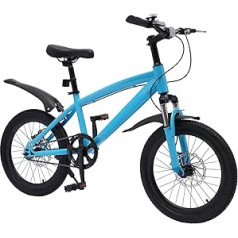 GMSLuu 18 collu bērnu velosipēds Freestyle bērnu velosipēds zēniem meiteņu velosipēds meitenēm zēniem no 5 gadiem Mehāniskās disku bremzes priekšā un aizmugurē dzeltenā zilā krāsā