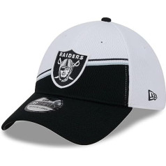 New Era — NFL Las Vegas Raiders 2023 Sideline 39Thirty Stretch Cap, krāsa melns/balts