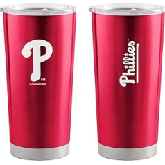 Logotips Brands 522-S20T-1: Philadelphia Phillies Gameday nerūsējošā tērauda krūze, 20 unces