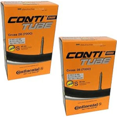 Continental Cross 28 Fahrradschlauch, 700 x 32–47c, Presta-Ventil, 60 mm lang, 1 Paar, schwarz