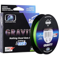 SeaKnight Gravity G9 9 Strands Fast Sinking Braided Fishing Line 150m/300m Multifilament PE Line, 8+1 Filling Wire, Smooth Saltwater Long Throw, Sea Fishing, Carp Fishing