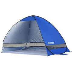 Semptec Urban Survival Technology Pop Up telts: uznirstoša pludmales telts 2 personām, ventilācija, 200 x 120 x 130 cm, UV50+ (Pop Up Beach Shelter, saulessargs)