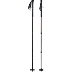 BLACK CREVICE Trekking Poles, 3-Piece Telescopic Trekking Poles Made of Aluminium 6061, Infinitely Adjustable Hiking Poles with Carbide Tip and Summer Plate, Walking Poles with Diameter 18 mm