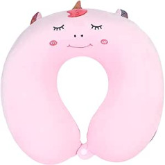 Lurrose Neck Travel Pillow Cute U-Shaped Animal Pillow Soft Memory Foam Pillow for Cars Planes Boys Girls Child (Unicorn)