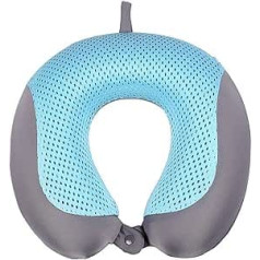 Summer Travel Pillow U Shaped Neck Pillow Memory Foam Soft Cool Slow Rebound Flight Sleep Neck Support Pillow (Color : A-02)