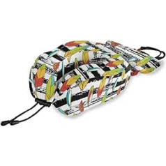 QMIN Travel Pillow Boho Animal Feather Stripes Memory Foam Kakla spilvena atbalsts U-veida spilvens Ergonomisks kakla spilvena ceļojumu komplekts tālsatiksmes lidmašīnām, auto vilcienam