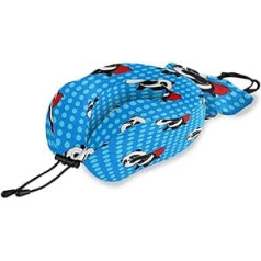 QMIN Travel Pillow Super Panda Animal Polka Dots Memory Foam Kakla spilvena atbalsts U formas spilvens Ergonomisks kakla spilvena ceļojumu komplekts tālsatiksmes lidmašīnām, auto vilcienam