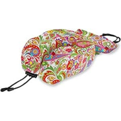 QMIN Reisekissen Frühlingsblumen Blätter Paisley Memory Foam Nackenkissen Unterstützung U-Form Kissen ergonomisches Nackenkissen Reisekit für Langstreckenflugzeuge Auto Zug