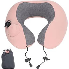 MOTUZP Travel Neck Pillow, U-shaped Inflatable Headrest Pillow with Storage Bag for Travel, Camping, Plane, Car, Sleeping