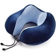 LEONYS Memory Foam Travel Pillow, Neck Pillow for Airplane, Neck and Headrest Pillow for Airplane/Car/Office/Home, Travel Pillow Set with Storage Bag (Color : A)