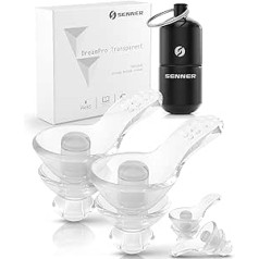 Senner SleepPro Ear Protection Ear Plugs for Sleep and against snoring - Extremely Comfortable - Alarm Stays Audible - Aluminium Case - Reusable