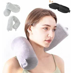 Hxcxrst Travel Pillow - Memory Foam Neck Pillow Support Pillow for Neck, Chin, Waist and Leg Support, Suitable for Airplanes, Buses, Trains. (Grey)