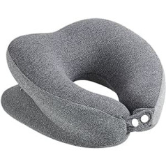 NbiKe Multifunktionales U-förmiges Nackenkissen, Nickerchenkissen, Liegekissen, langsames Rebound-Memory-Baumwolle, Büro-Reisekissen aus Eisseide (Color : Gray, Size : 33x30x15cm)