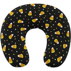 Halovīni Candy Corn Travel Pillow Pārnēsājams kakla spilvens U-veida spilvenu automašīnas galvas balsts sievietēm vīriešiem