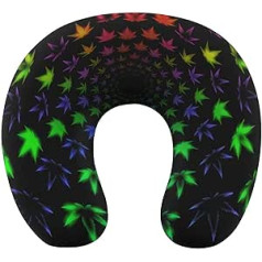 Bright Palm Travel Pillow Pārnēsājams kakla spilvens U formas spilvena automašīnas galvas balsts vīriešiem un sievietēm