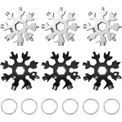 WEIERO 18 in 1 Snowflake Multi Tool nerūsējošā tērauda pārnēsājams āra ceļojumu kempinga piedzīvojumu ikdienas rīks (6 iepakojumi)