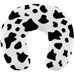 Cow Print Travel Pillow Pārnēsājams kakla spilvens U formas spilvena automašīnas galvas balsts sievietēm vīriešiem