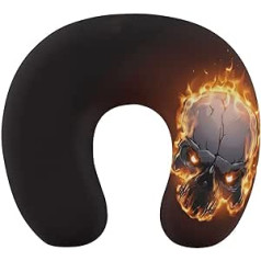 Skeleton in Fire Travel Pillow Pārnēsājams kakla spilvens U formas spilvena automašīnas galvas balsts vīriešiem un sievietēm