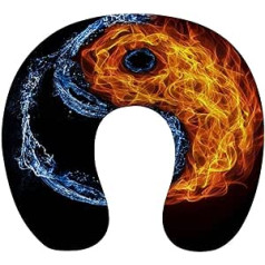 Water Fire Yin Yang Reisekissen, tragbares Nackenkissen, U-förmiges Kissen, Auto-Kopfstütze für Damen und Herren