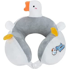 Neck Pillow Ergonomic U-shaped Travel Pillow Cartoon Goose Neck Pillow PP Cotton Neck Pillow Soft Pillow Cute Neck Support Portable Headrests for Adults Children Aeroplane Car White