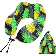 MCHIVER Ananas-Nackenkissen zum Schlafen, Memory-Schaum, Reisekissen mit Aufbewahrungstasche, verstellbar, weiches Kopf- und Nackenstützkissen für Reisen, Flug, Auto, Zuhause, Büro, Reisen