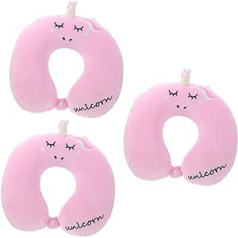 Homoyoyo Pack of 3 Unicorn Adult For Her Airplane Pad Car Soft Pillow Animal Soft Cervical Spine Rest Children Travel Foam Purple Sleeping Animals Rest Portable