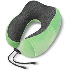 ZONEWD Travel Pillow - Memory Foam Neck Pillow Support Pillow, Luxurious Compact and Lightweight Quick Pack for Camping, Sleeping Rest Pillow, Fresh Green, Type 4