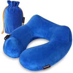 Reisekissen Nackenkissen Aufblasbares Kristall Velvet Kopf Unterstützung Bequem mit Aufbewahrungstasche Reisen Pillow (Color : Blue)