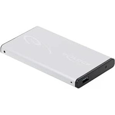 Delock alumīnija mazumtirdzniecības cietā diska korpuss 2 TB (6,4 cm (2,5 collas), SATA, USB 3.0)