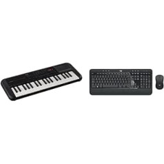 Yamaha PSS-A50 melna tastatūra — pārnēsājama ar lielisku skaņu un lieliskiem efektiem un Logitech MK540 uzlabotā bezvadu tastatūras un peles kombinācija operētājsistēmai Windows