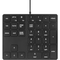 Qisan Numeric Keypad Wired Numpad 34 Keys Portable Keyboard USB External Mini Slim Keyboard Magicforce Black