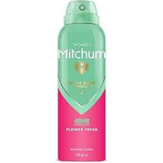 Mitchum Women Triple Odor Defense 48HR Protection aerosola dezodorants un pretsviedru līdzeklis, Flower Fresh, 200 ml