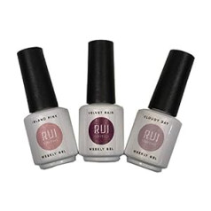 Rui Smiths Weekly Curable Peel-Off Gel, Box Set of 3 Colours. Unique One-Step, High Gloss, 9-Free Formulation. Mixed in Singapore