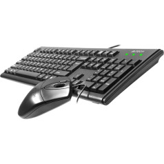 Tastatūra, membrānveida tastatūras + peles komplekts a4tkla43774 (usb 2.0; krāsa melna; optiskais)