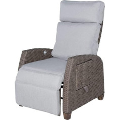 Grand patio Recliner Recliner Chair с подушкой сиденья, алюминиевая рама, садовое кресло с регулируемой спинкой, шезлонг из ротанга для использования в пом