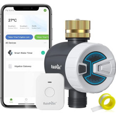 RAINPOINT Irigācijas dators WiFi Automātiskā irigācijas sistēma ar misiņa ieplūdes atveri Cikla mērcēšanas režīms Smart APP tālvadības pults, izmantojot 2,4GHz WiFi vai Bluetooth, zālienam dārzam