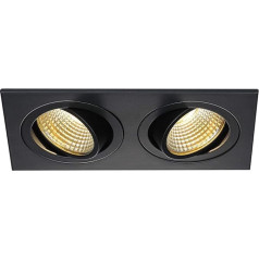 SLV NEW TRIA DL Square Set LED griestu padziļinājumā iebūvēts zemgaismotājs COB, 2700 K, 15 °, iekļauts draiveris, Clip Feathers, melns 113890