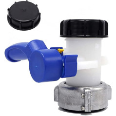 CABINA HOME IBC Wassertank Adapter Universal Klappenhahn Wassertank Schlauchanschluss Auslaufhahn Adapter Für Wassertank Ablasshahn,Regentonne,Kanister,Container (62mm)