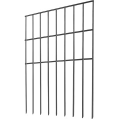 VEVOR 28 x Dekoratīvs dārza žogs 44 x 33 cm Metāla žogs Izgatavots no oglekļa tērauda Plug Fence 3,81 cm Spike Distance Suņu žogs Mesh Fence Metāla žoga paneļi Komplektā ietilpst montāžas materiāls