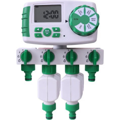 Aqualin Garden Automatic 4 Outlet Irrigation Computer Watering Timer Solenoid Valve