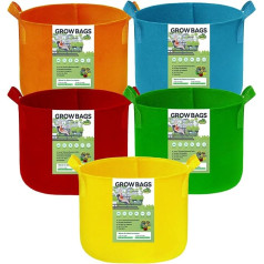 kopotma Grow Bags Multicolor Auduma Grow Bags Neaustas auduma podi Dārza Augi Tomātu Grow Bags Dārzeņi Ziedi 5 Pack