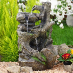 Amur Fountain Indoor Fountain Fairy Tale Forest with LED Light 230 V Waterfall Water Feature for Garden, Garden Pond, Patio, Balcony, Very Decorative