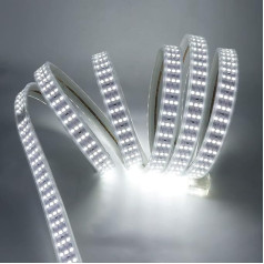 Flexible LED Strip Lights 15 m, AC 220 V IP67 ūdensizturīgs 3014 SMD 276 LED / m Rope Light, LED Strip ar elektrotīkla kontaktdakšu pārslēgšanai, virtuve, kāpnes, mājas, auto, bārs, Ziemassvētki, ballīšu dekorēšana