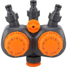 Garden Water Regulator with Mechanical Dual Head Garden Timer for Flowers, Plants Garden Watering