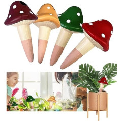 4 Pieces Self Watering Mushroom Spikes for Watering with 10 Garden Accessories Garden Watering Device for Indoor and Outdoor Plants