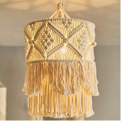 RONGKUN Hand Made Wall Tapestry Lampshade Bohemian Macrame Boho Decor Handcraft Tassel Tapestry Background Head Part Wall Hanging