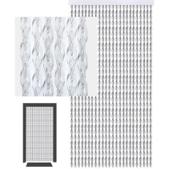 Defacto durvju aizkars Stīgu aizkars Balkona durvju PVC aizkars - Christall 100% ražots Itālijā (caurspīdīgs, 90 x 200 cm)