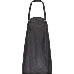 DESERMO Leather Apron with Adjustable Neck and Belly Band | High-Quality Leather Bib Apron Made of 100% Genuine Leather | Back Lined BBQ Apron for Men and Women, black